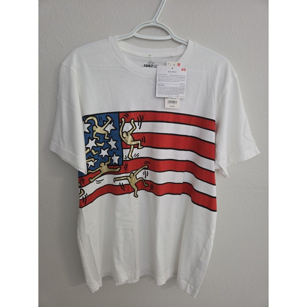 Uniqlo SPRZ NY Keith Haring U.S. Flag Tee White Size L